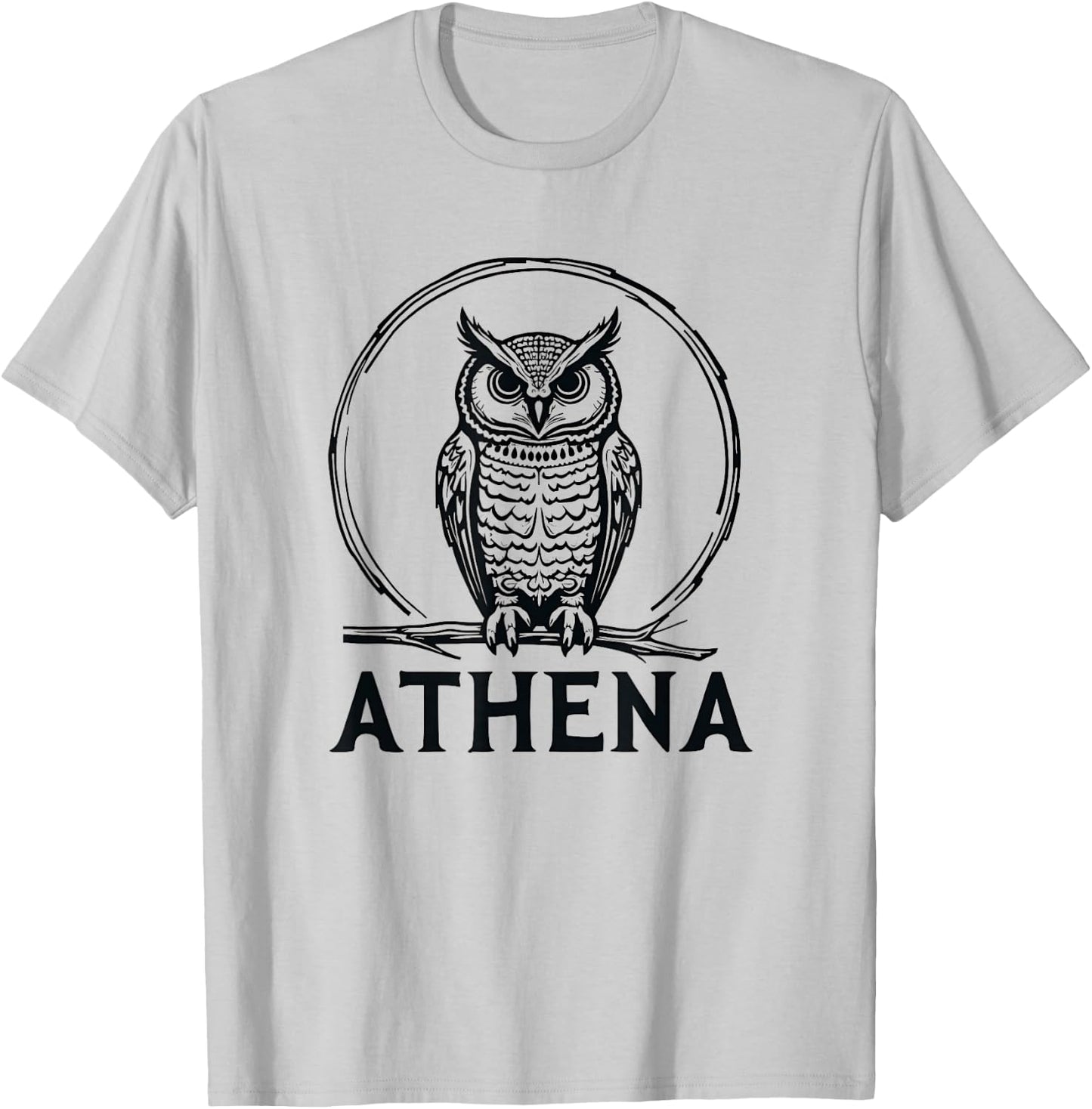Athena Owl Symbol Greek Goddess Athena T-Shirt - T-Shirt | Ash