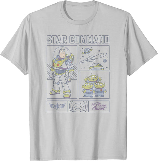 Disney Pixar Toy Story Buzz Lightyear Star Command Comic T-Shirt - T-Shirt | Ash