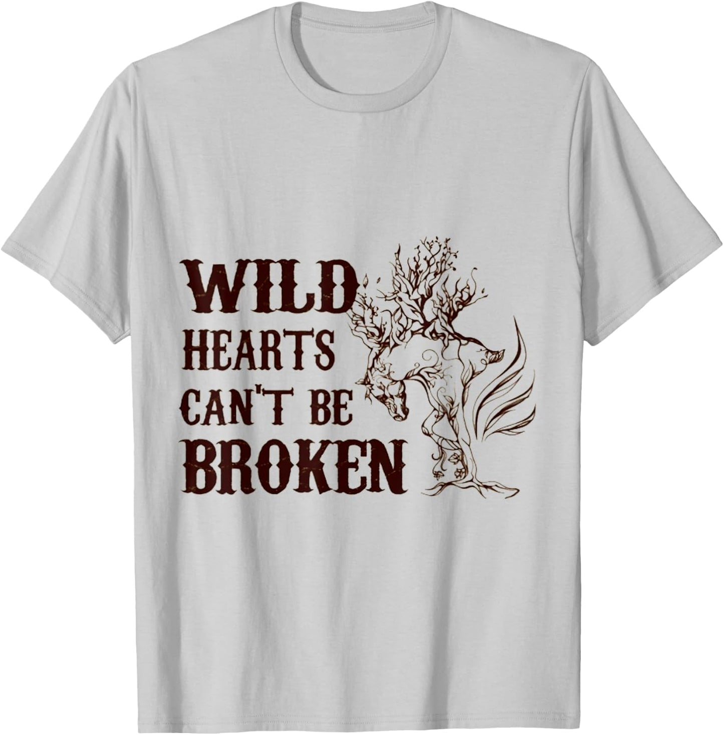 Horse Wild Hearts Can't Be Broken T-Shirt - T-Shirt | Ash