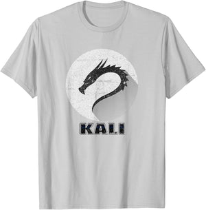 Kali Linux Scratched tagline Dragon logo Open Source Os T-Shirt - T-Shirt | Ash