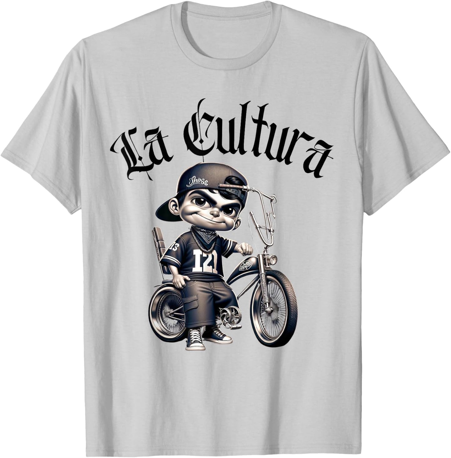 Chicano Mexican Hispanic Bike Show Lowrider Bike La Cultura T-Shirt - T-Shirt | Ash