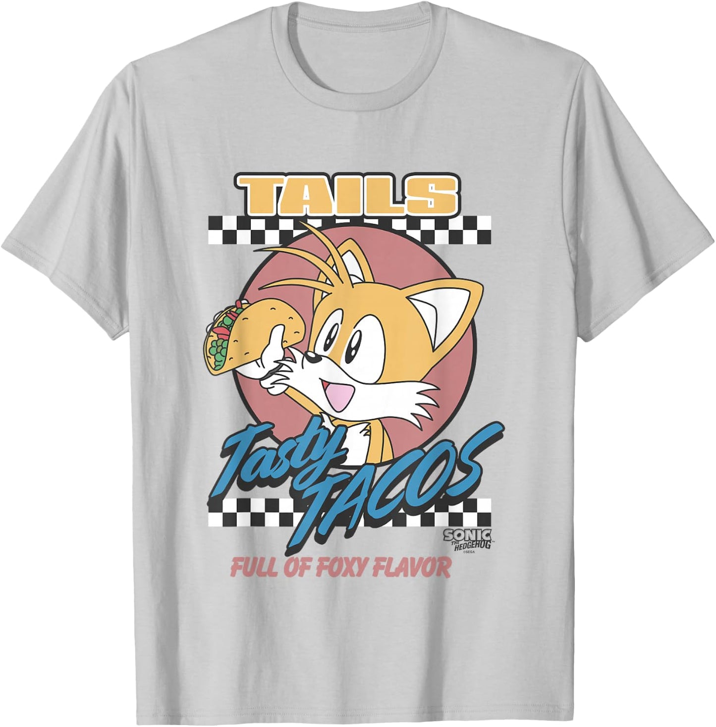 Sonic The Hedgehog Tails Tasty Tacos Foxy Flavor Vintage T-Shirt - T-Shirt | Ash