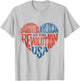 Daughters American Revolution USA Heart Patriotic T-Shirt - T-Shirt | Ash
