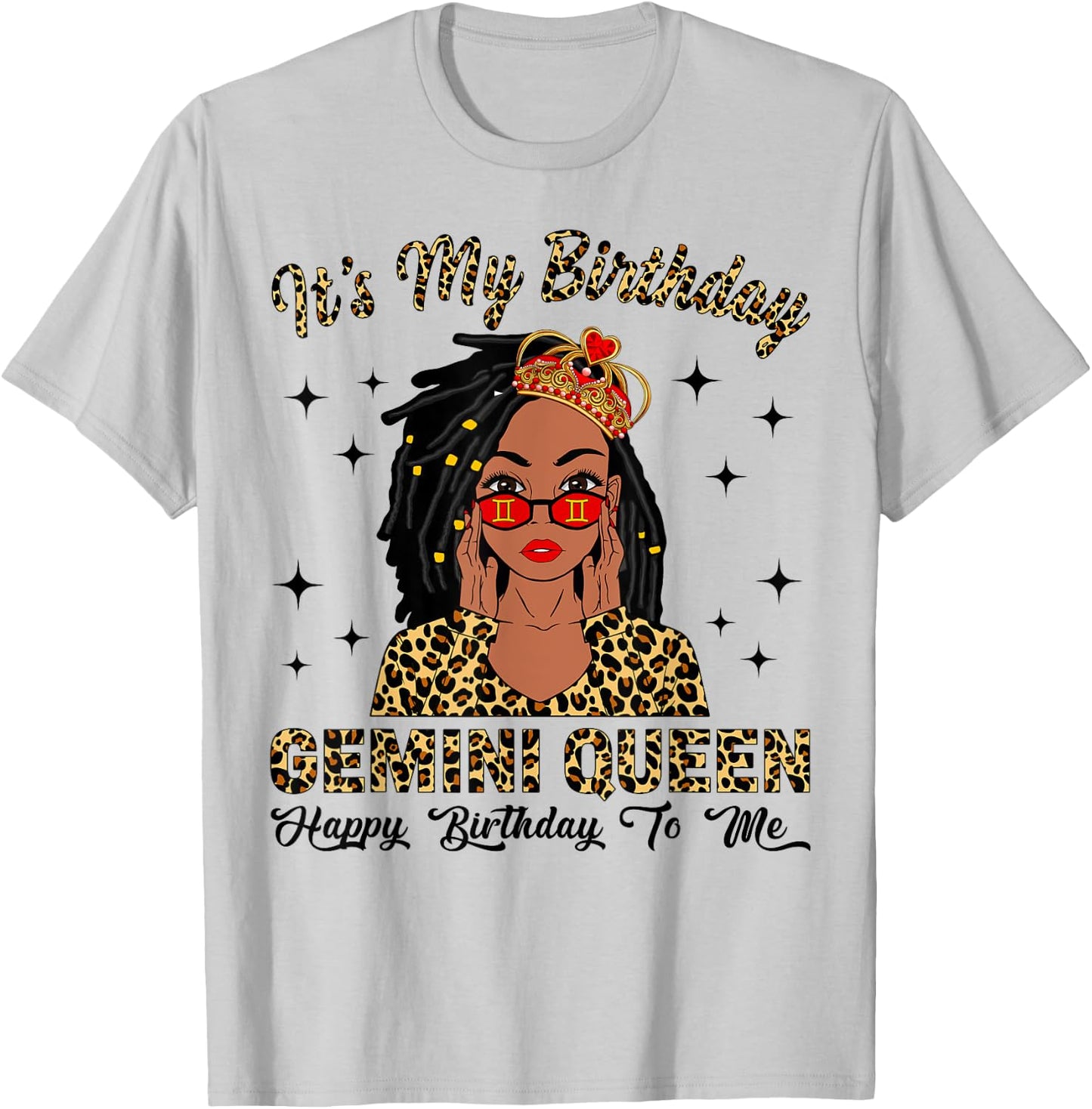It's My Birthday Gemini Queen Loc'd Hair Black Women T-Shirt - T-Shirt | Ash