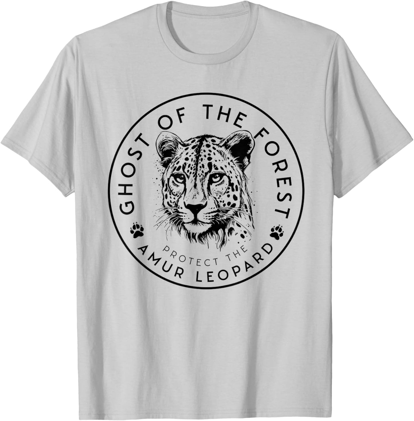 Ghost of The Forest Protect The Amur Leopard Conservation T-Shirt - T-Shirt | Ash
