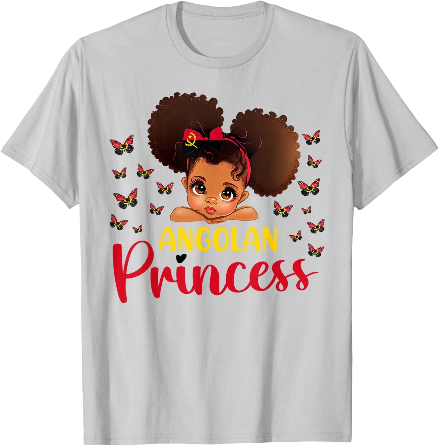 Angolan Princess Angola for Black Girls Kids T-Shirt - T-Shirt | Ash