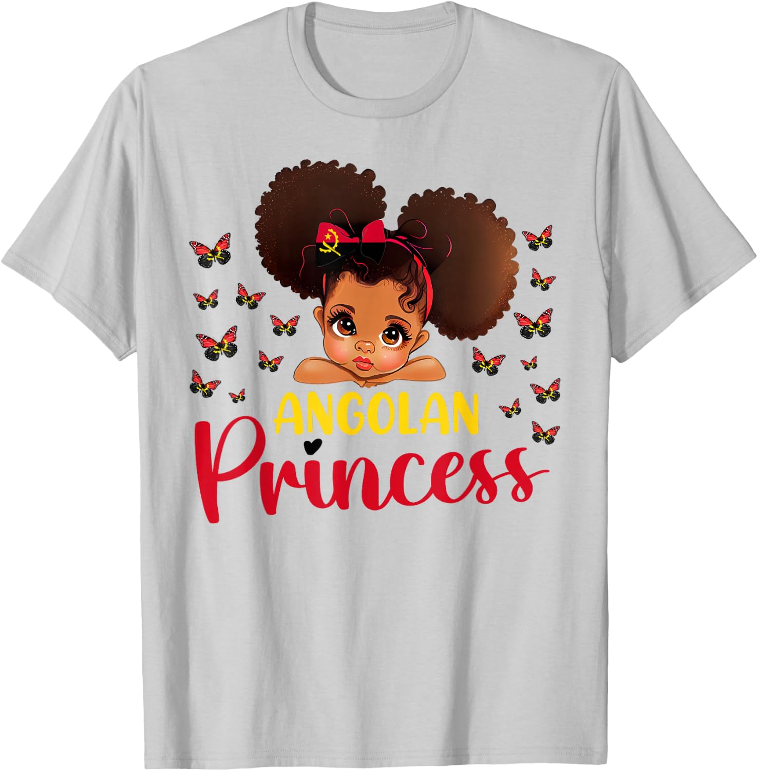 Angolan Princess Angola for Black Girls Kids T-Shirt - T-Shirt | Ash