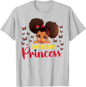 Angolan Princess Angola for Black Girls Kids T-Shirt - T-Shirt | Ash