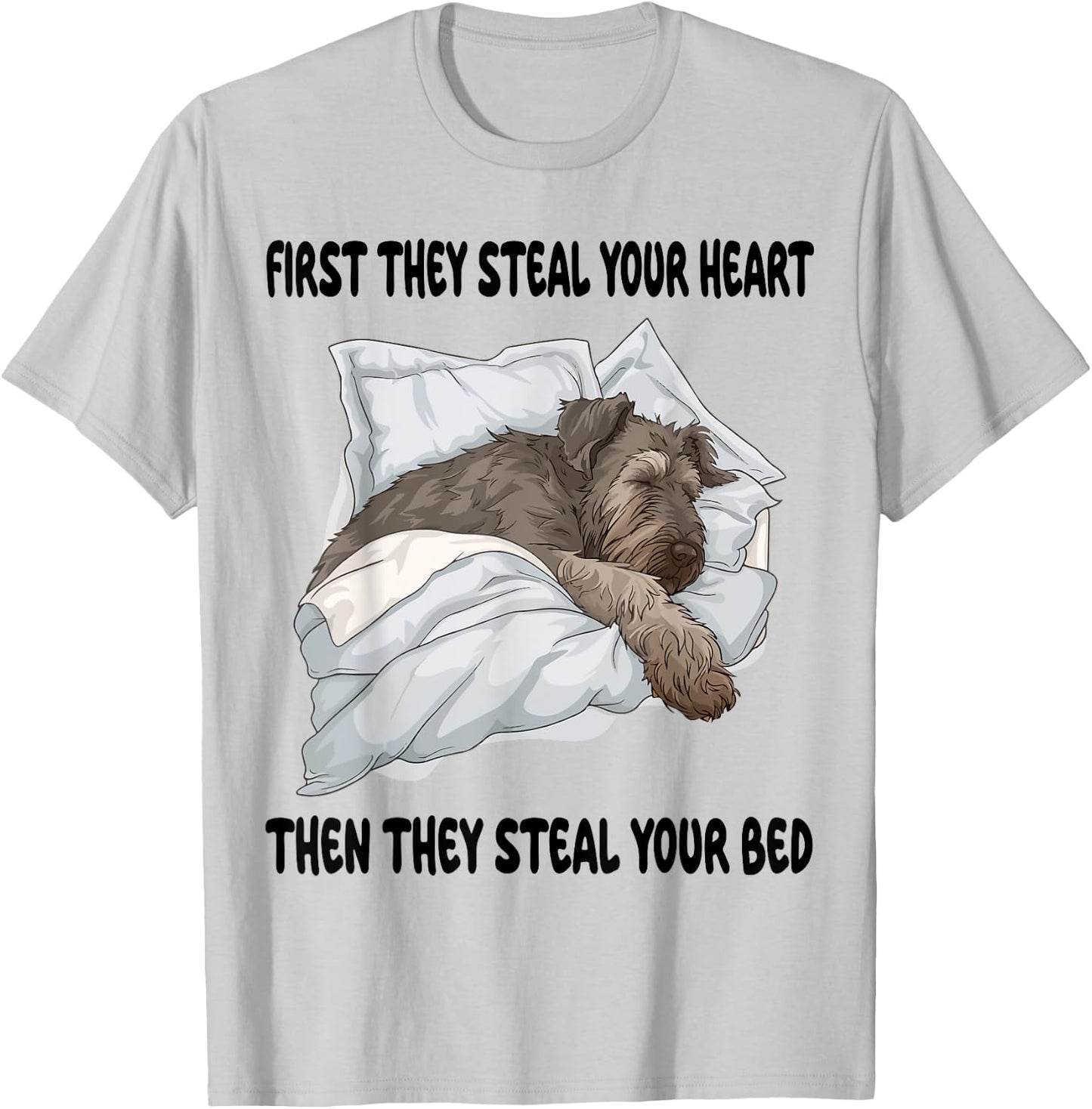 Irish Wolfhound Sleeping Pajamas Nightgown T-Shirt - T-Shirt | Ash