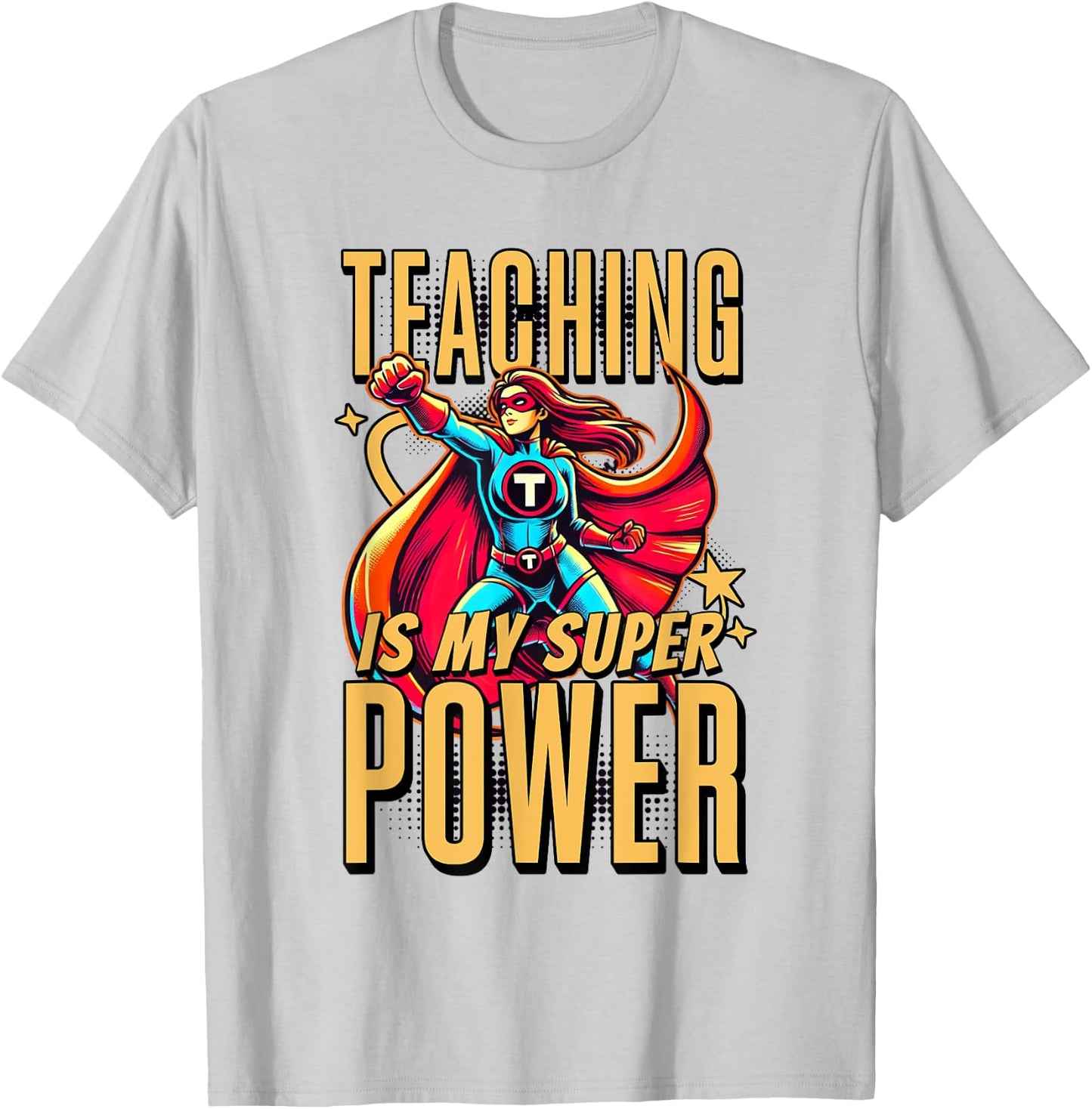 Teaching is My Super Power - Superhero Teacher Men Women Kids T-Shirt - T-Shirt | Ash