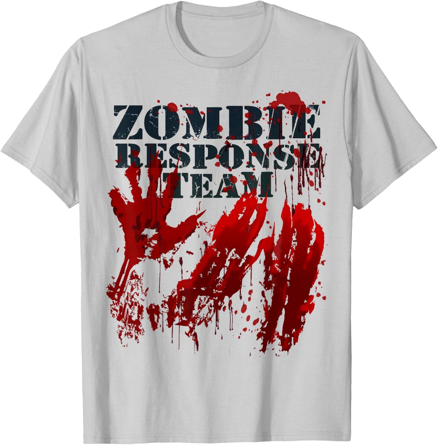 Zombie Shirt Blood Splatter Hands Zombie Response Team T-Shirt - T-Shirt | Ash