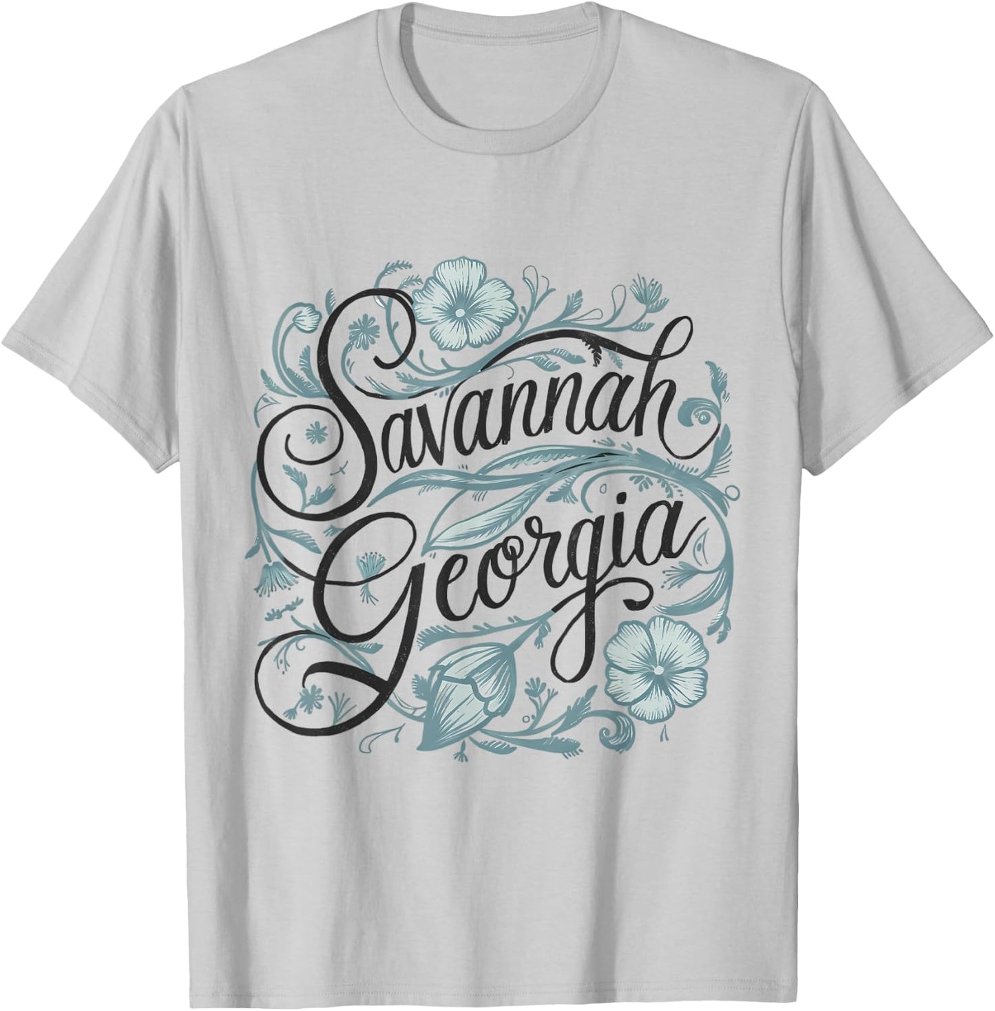 Savannah Georgia GA Flowers Floral T-Shirt - T-Shirt | Ash