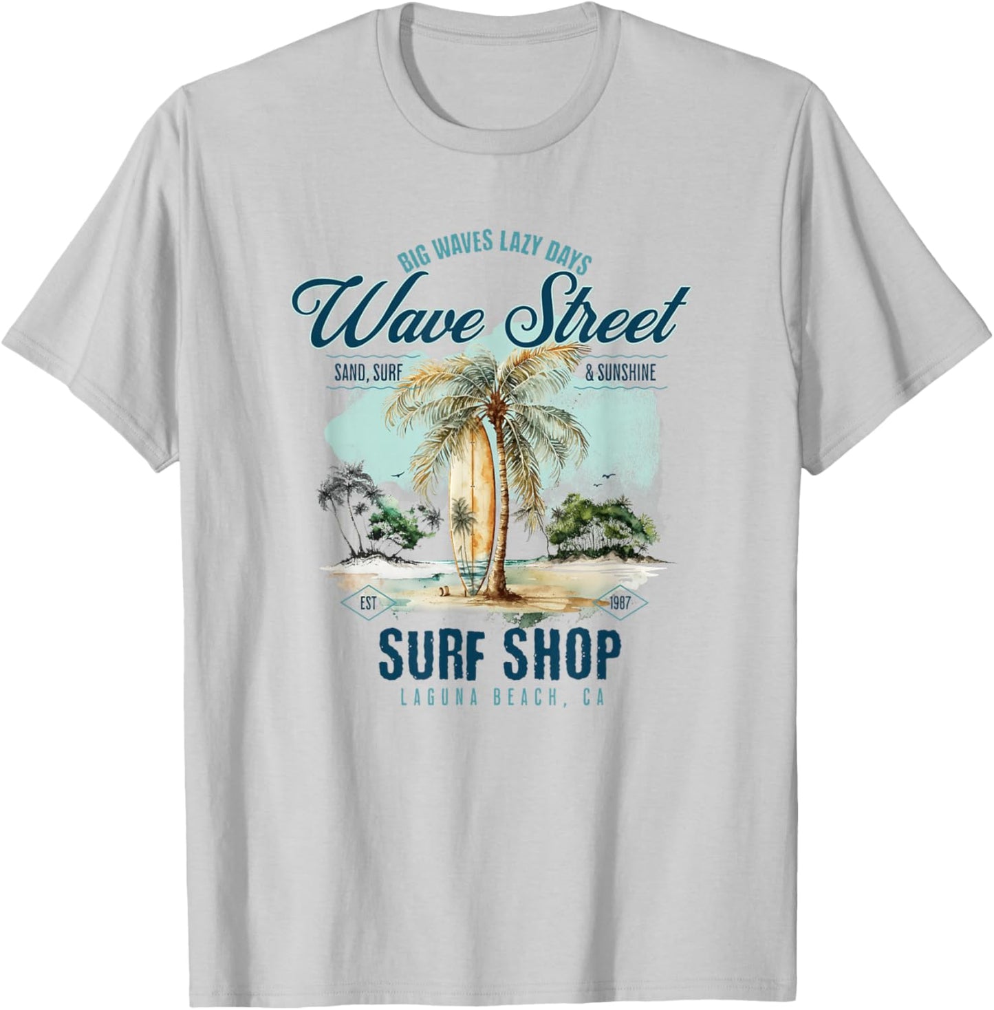 Wave Street Surf Vintage Summertime Vacation Beach Surf Women Kids T-Shirt - T-Shirt | Ash