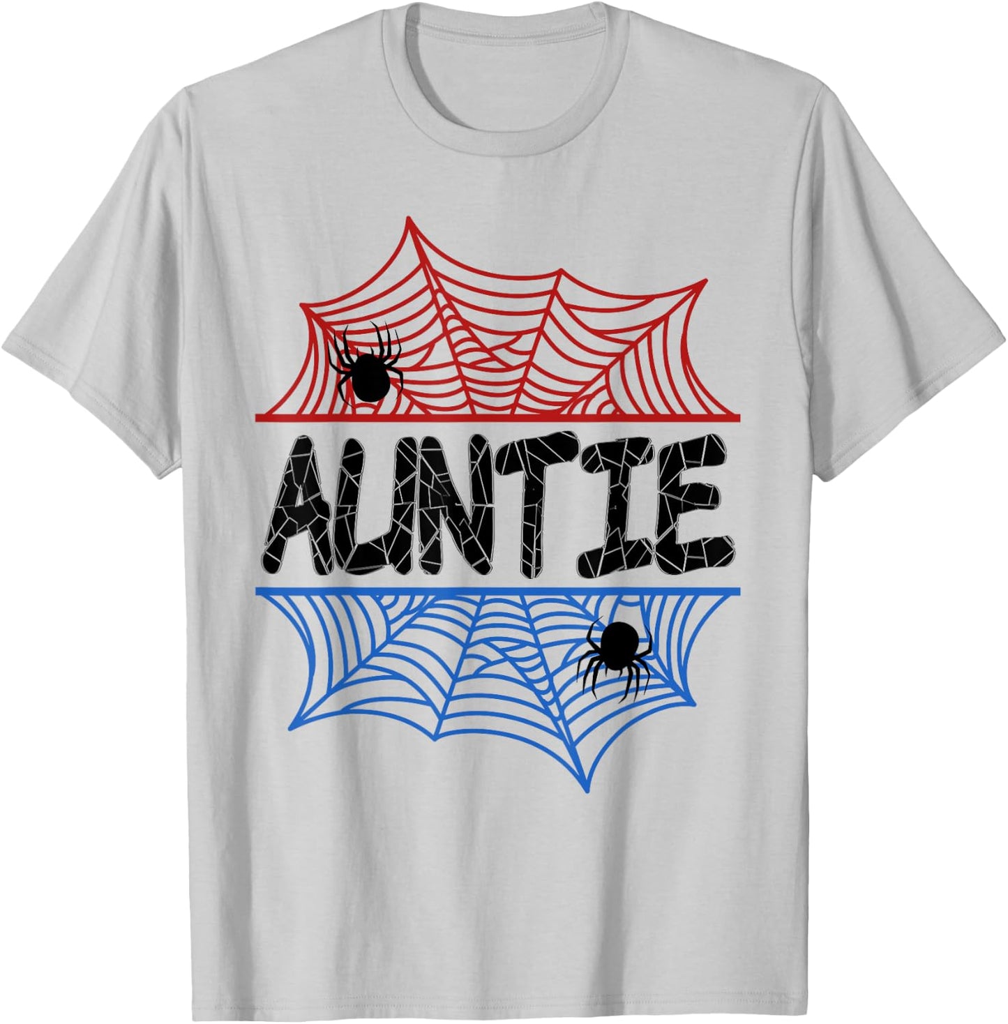 Auntie Of The Birthday Boy Spider Aunt Bday Party T-Shirt - T-Shirt | Ash