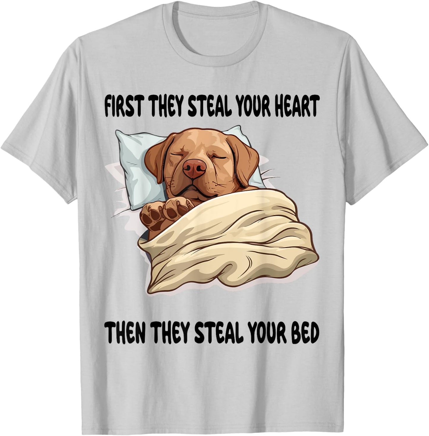 Labrador Sleeping Pajamas Nightgown T-Shirt - T-Shirt | Ash