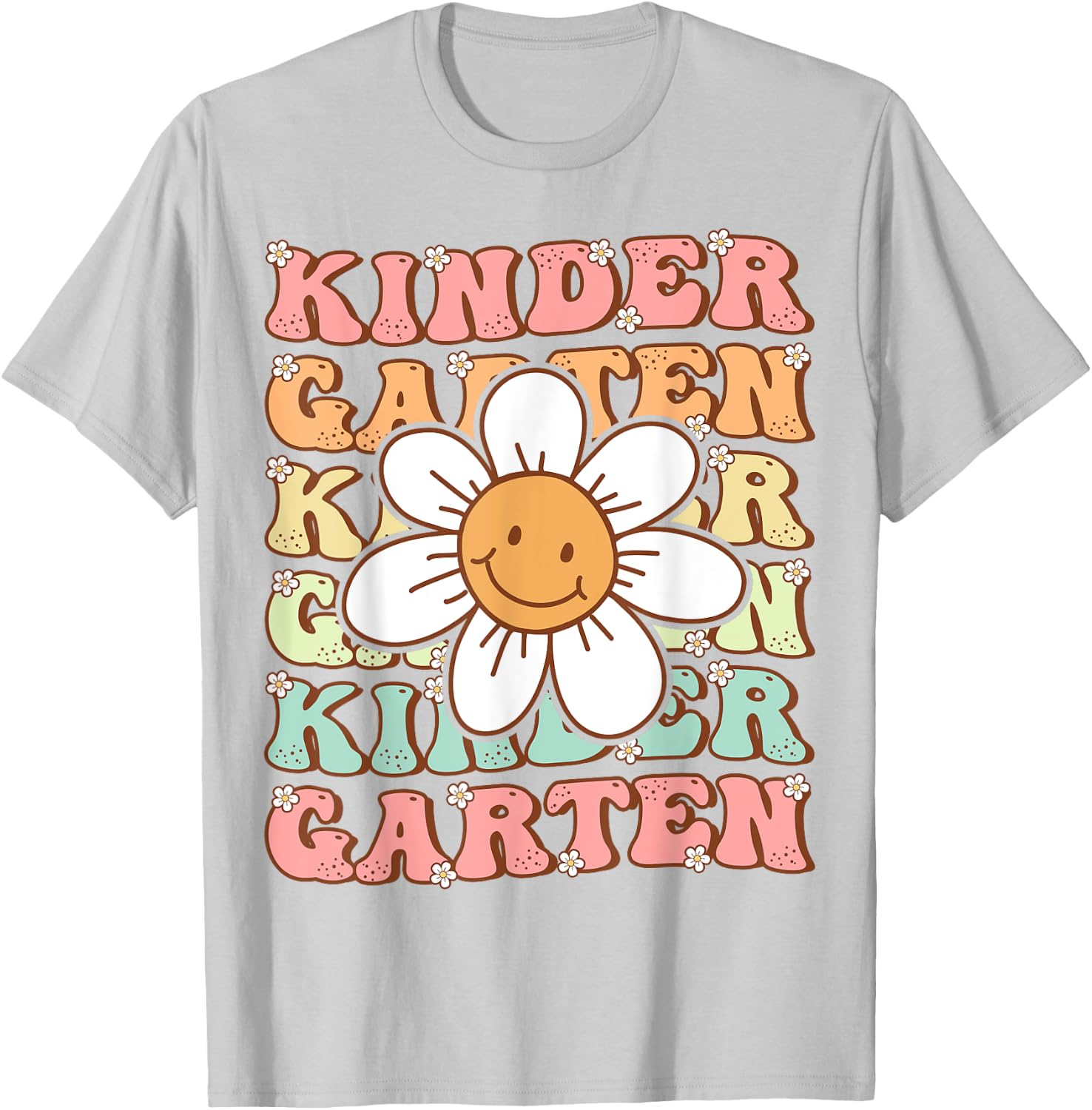 Groovy Kindergarten Back To School First Day of Kindergarten T-Shirt - T-Shirt | Ash