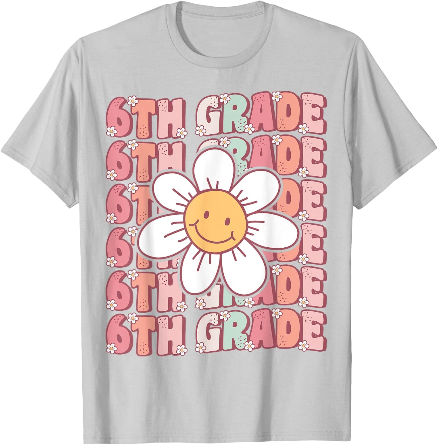 70s Groovy 6th Grade Back To School First Day of Sixth Grade T-Shirt - T-Shirt | Ash