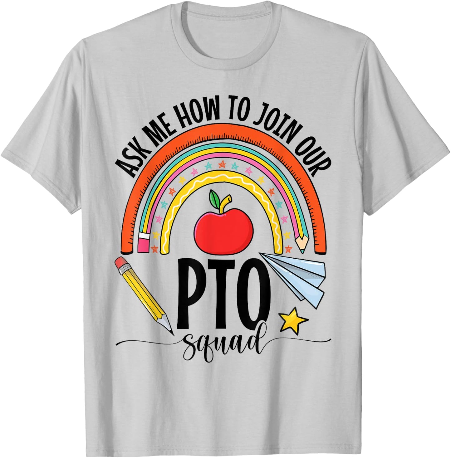 PTO Crew Parent Teacher Organization Parent School Volunteer Women Girls Kids T-Shirt - T-Shirt | Ash