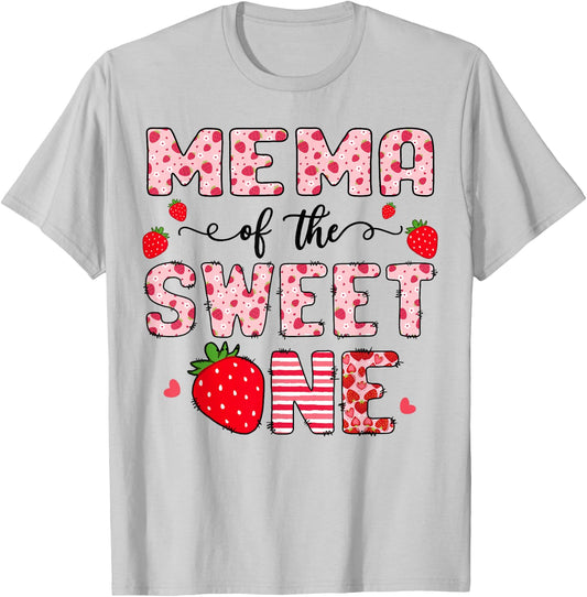 Mema Of The Sweet One 1St Birthday Strawberry Party T-Shirt - T-Shirt | Ash