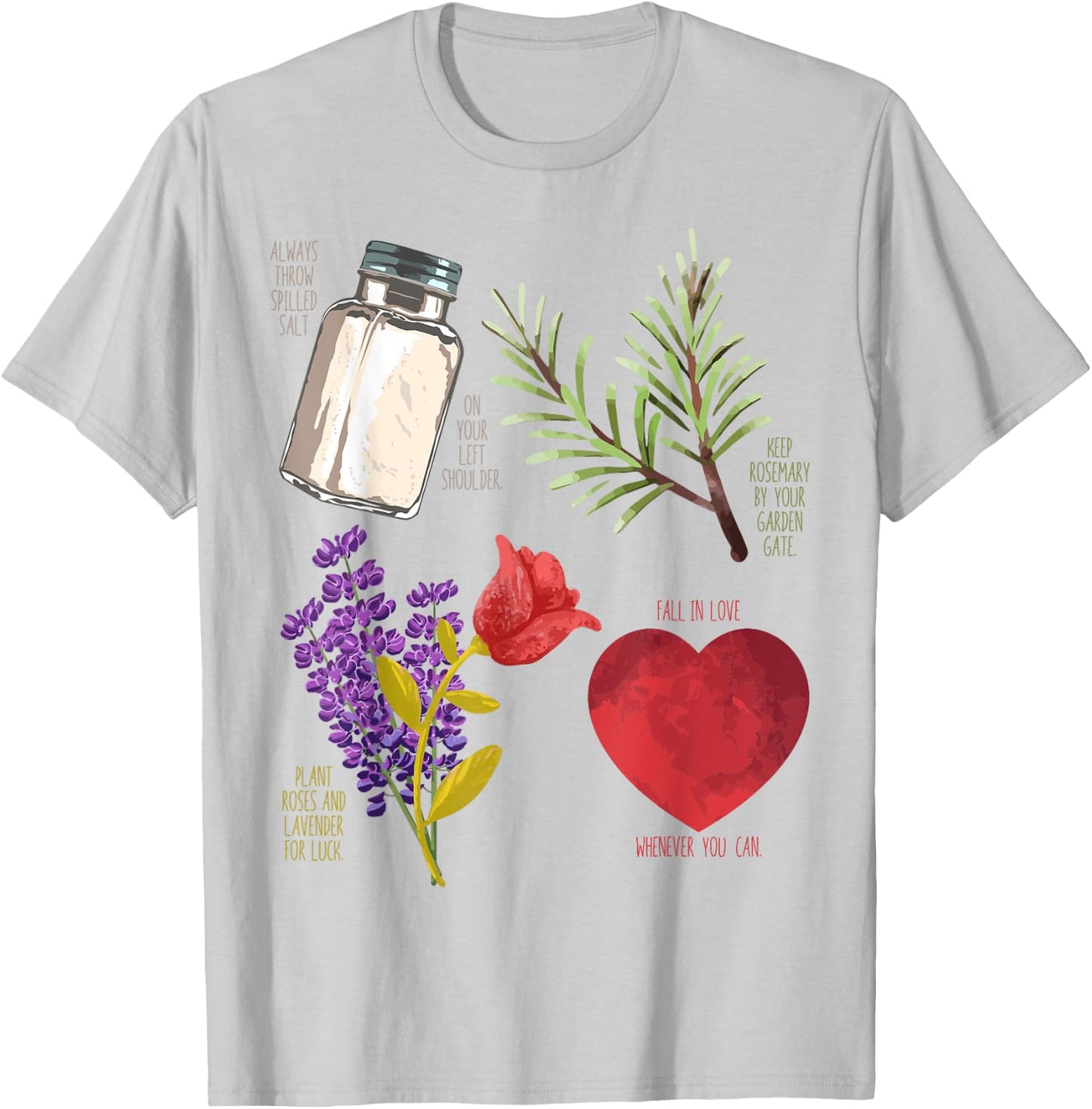 Practical Magic Salt Rosemary Lavender Love Witch Pagan T-Shirt - T-Shirt | Ash