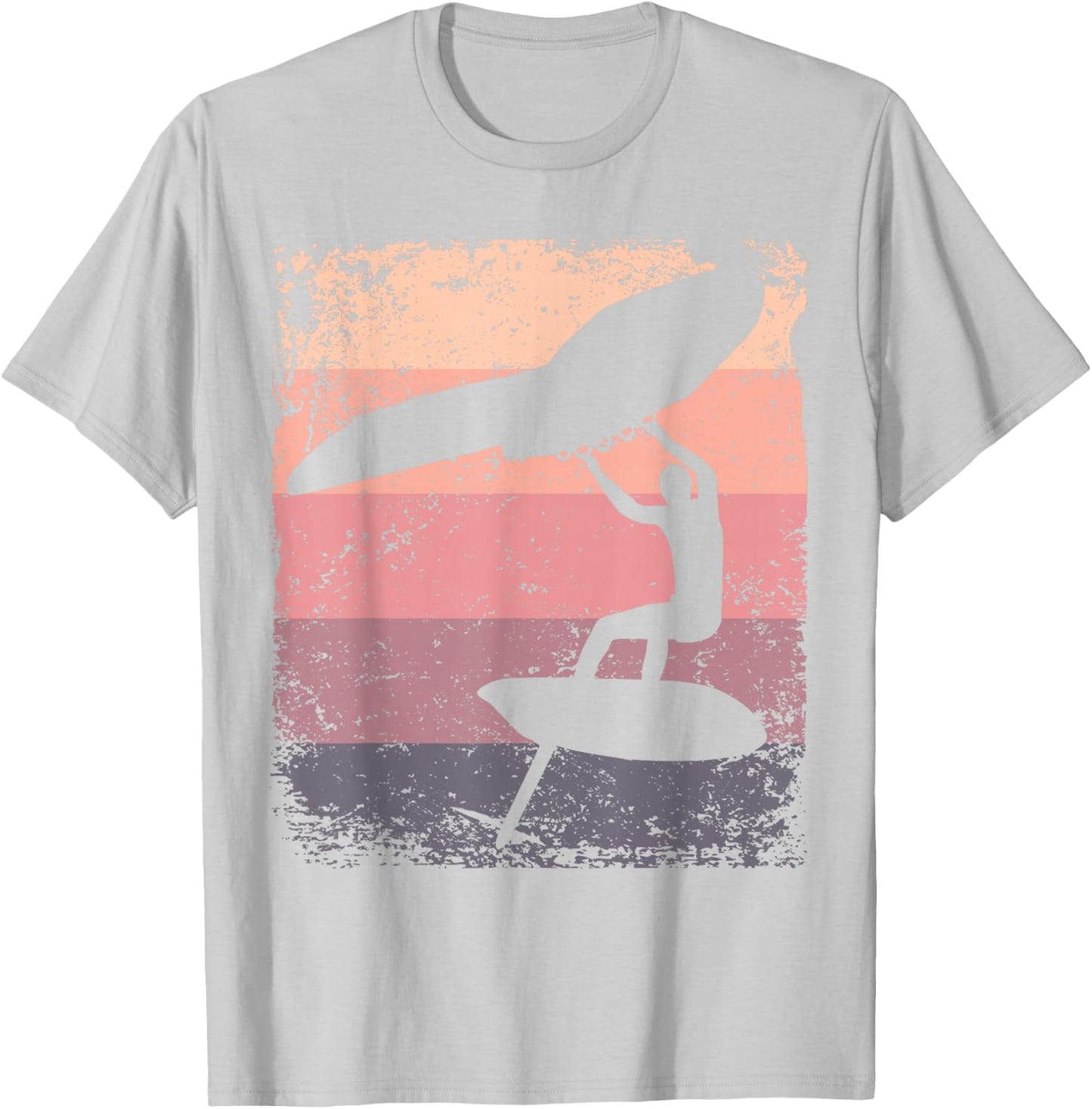 Wing Foil Wingsurfing Retro Men Foil Wing T-Shirt - T-Shirt | Ash