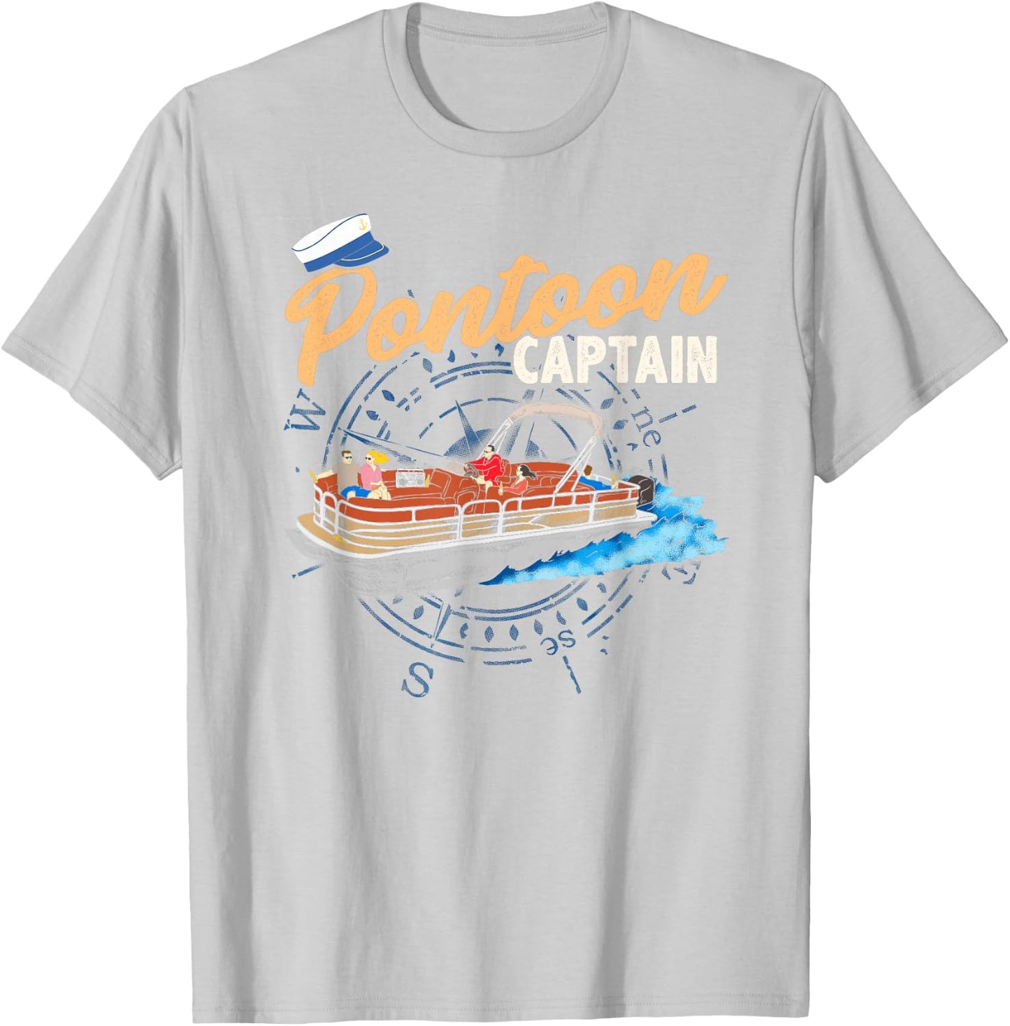 Pontoon Captain shirt Funny Pontoon Boating T-Shirt - T-Shirt | Ash