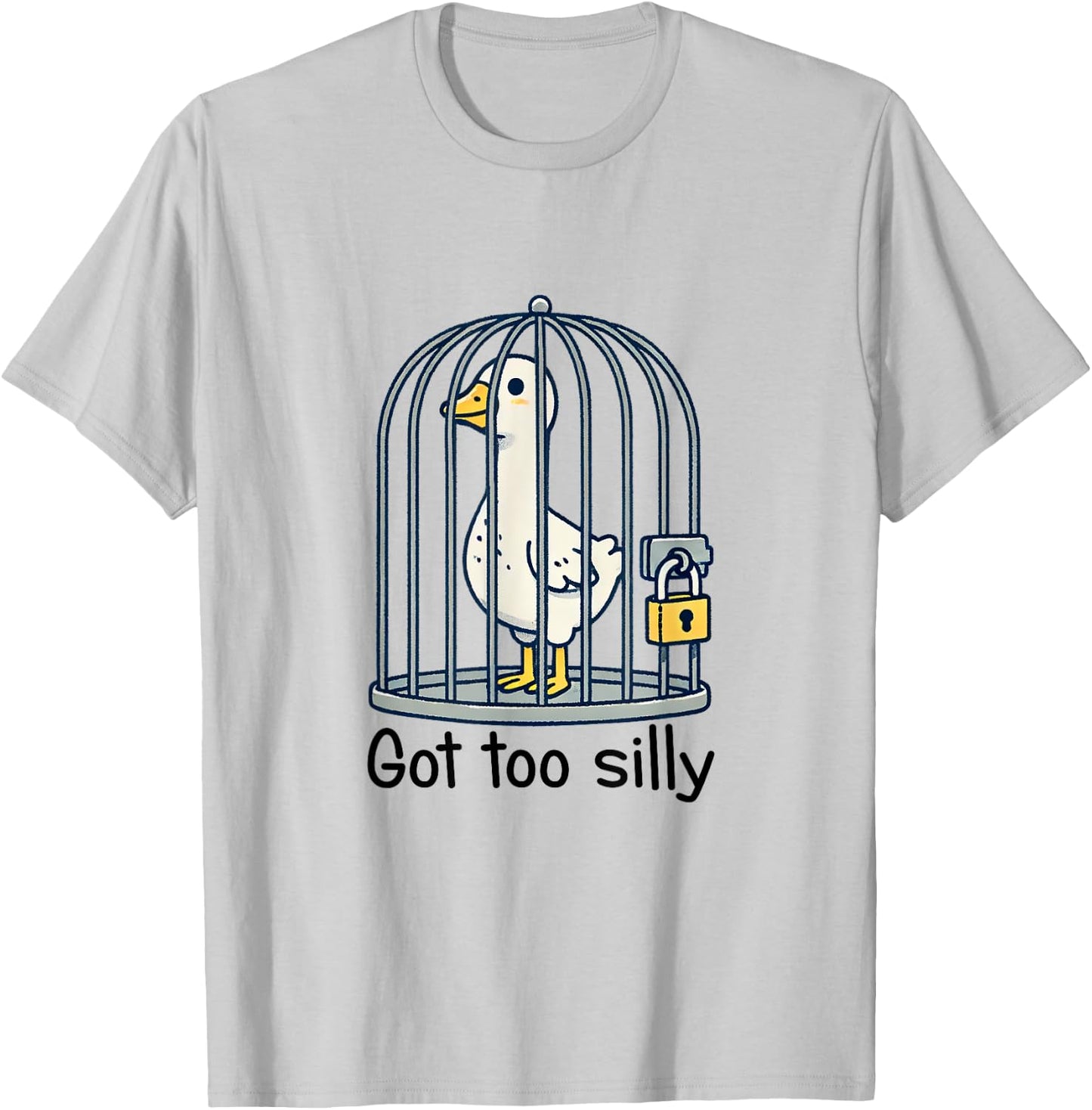 Funny Got Too Silly-Goose Meme Cute Goose Aesthetic Trendy T-Shirt - T-Shirt | Ash