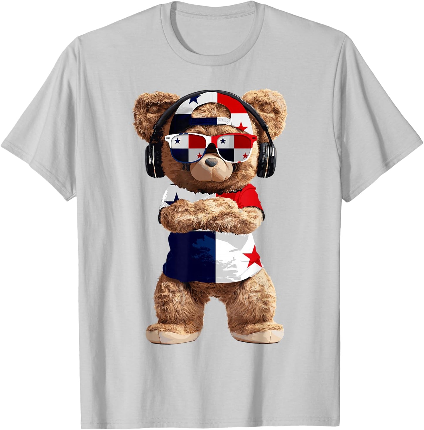 Panama Flag Souvenirs Bear Outfit Products Panamanian T-Shirt - T-Shirt | Ash