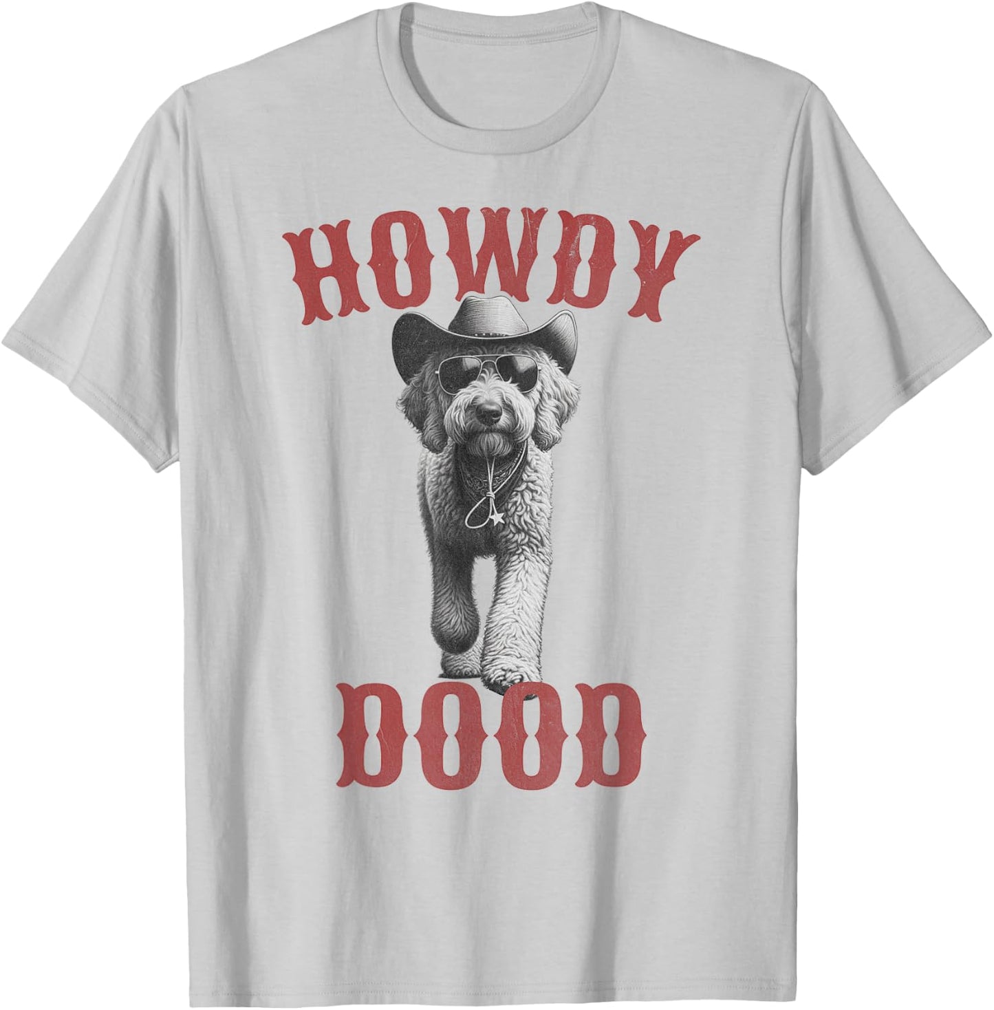 Howdy Dood - Cowboy Goldendoodle & Labradoodle T-Shirt - T-Shirt | Ash