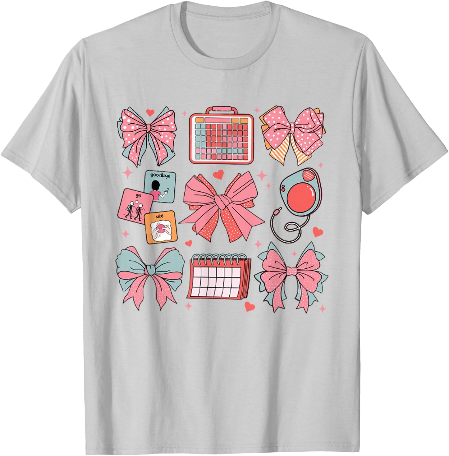 Women SLP Coquette Pink Bow Speech Language Pathologist Grad T-Shirt - T-Shirt | Ash