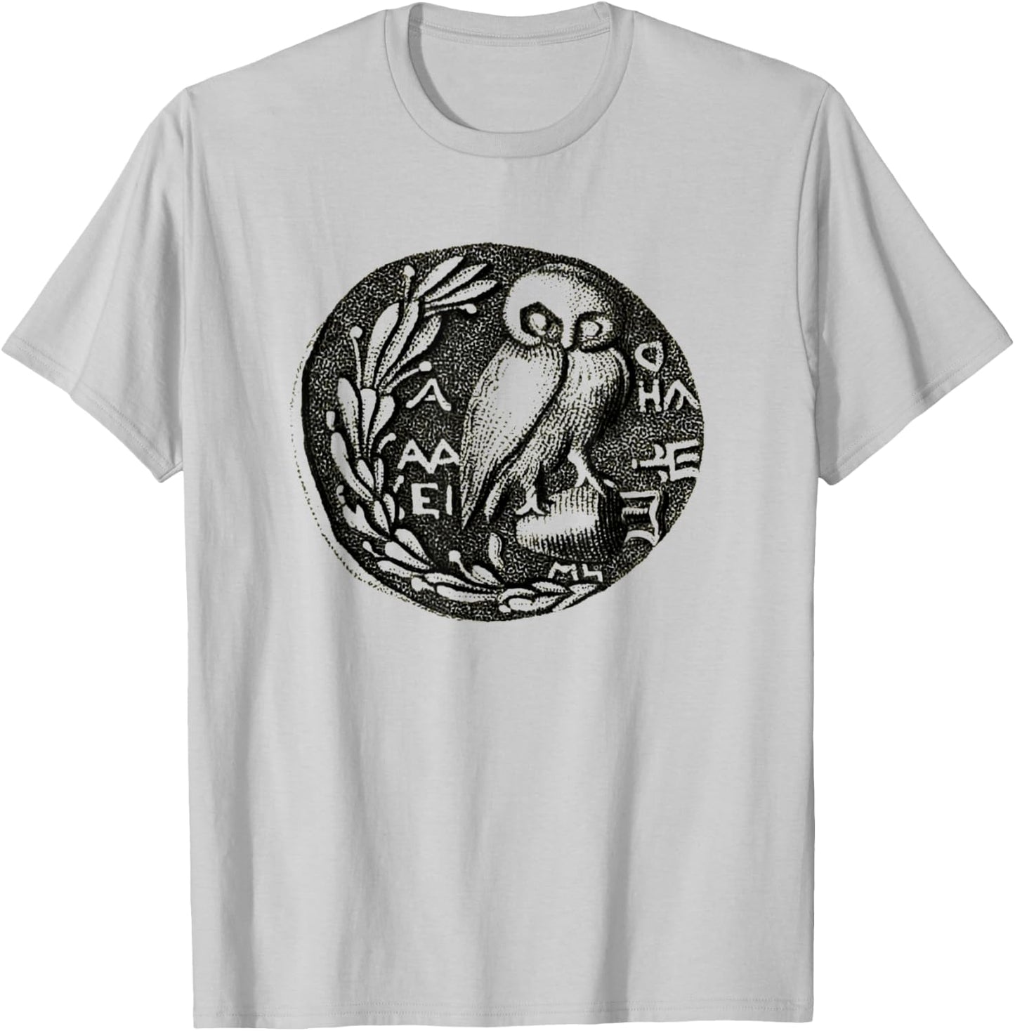 Owl of Athena Greek Mythology Philosophy Gift T-Shirt - T-Shirt | Ash