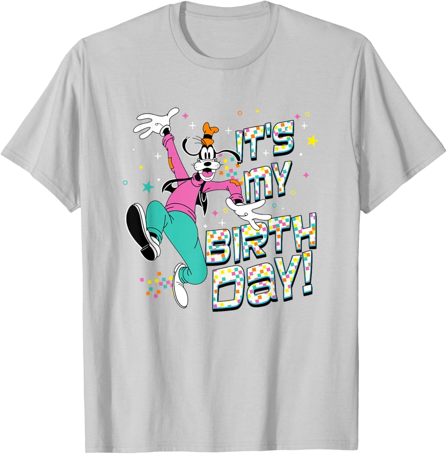 Disney Mickey And Friends It's My Birthday Goofy Logo T-Shirt - T-Shirt | Ash
