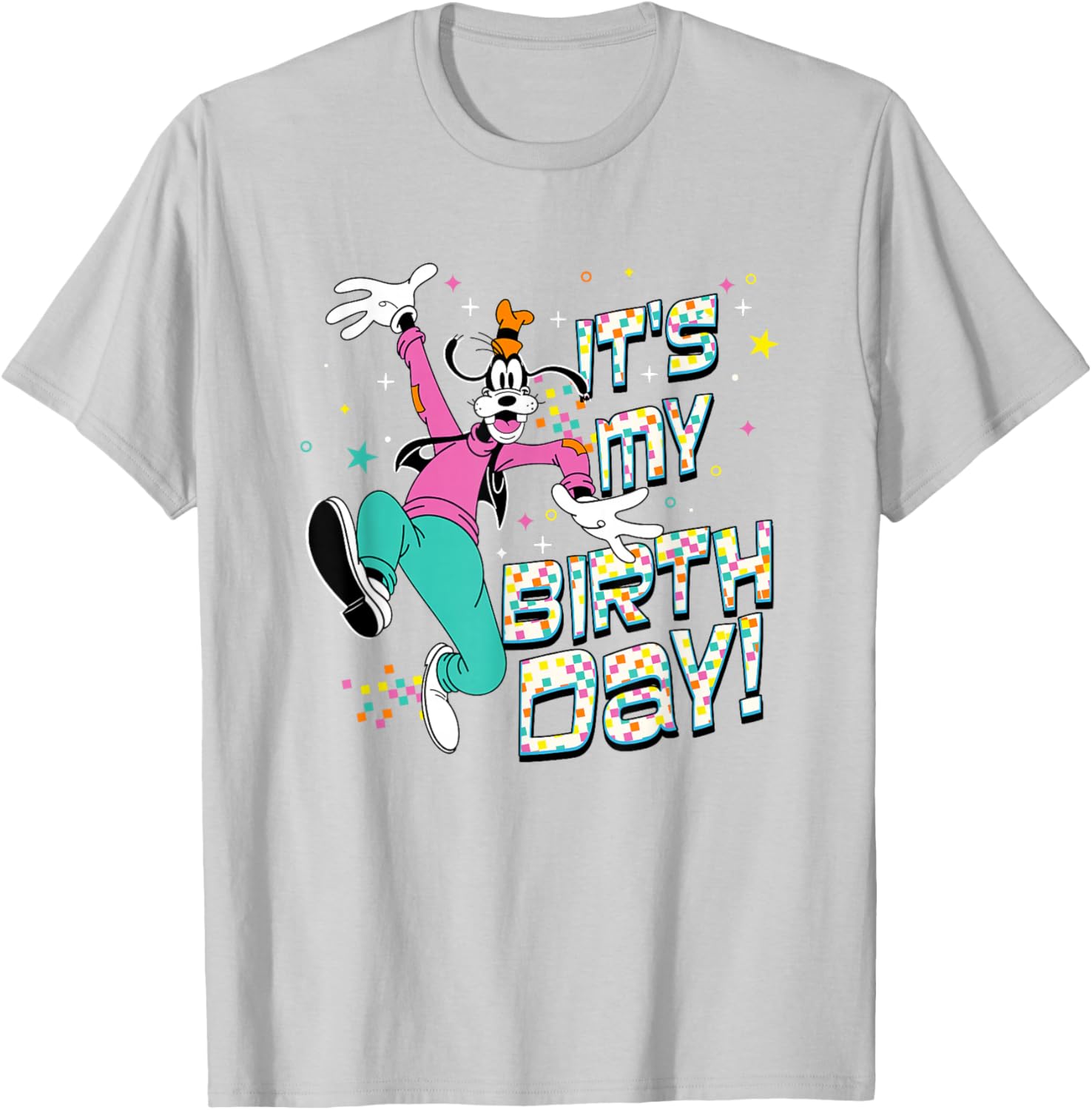 Disney Mickey And Friends It's My Birthday Goofy Logo T-Shirt - T-Shirt | Ash
