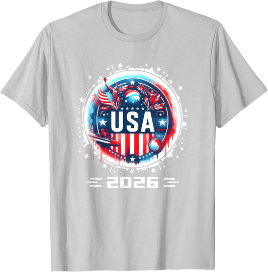 American Flag USA Player 2026 Boys Kids Men Women USA 2026 T-Shirt - T-Shirt | Ash