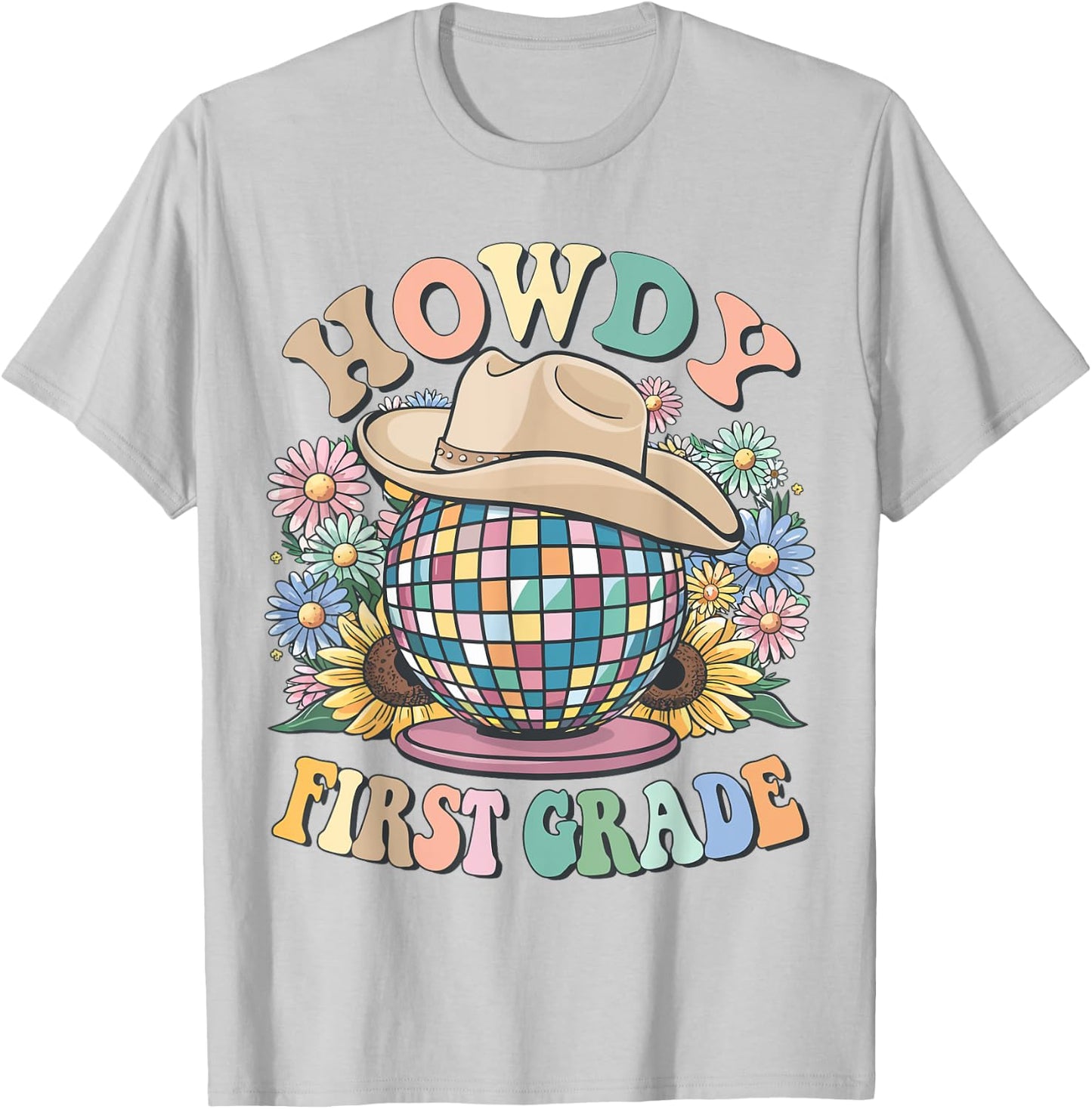 Howdy First Grade Cowgirl Country 1st Grade Back to School T-Shirt - T-Shirt | Ash
