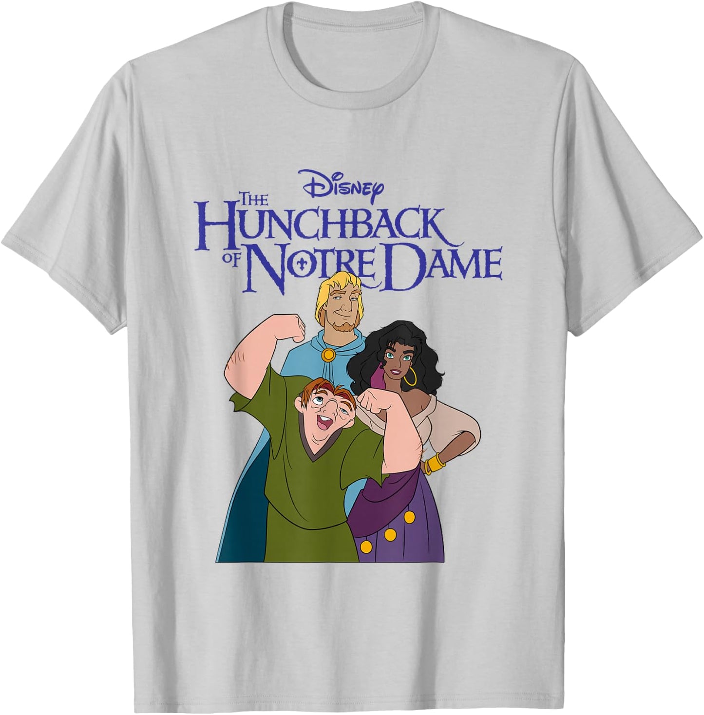 Disney The Hunchback of Notre Dame Group Shot Chest Poster T-Shirt - T-Shirt | Ash