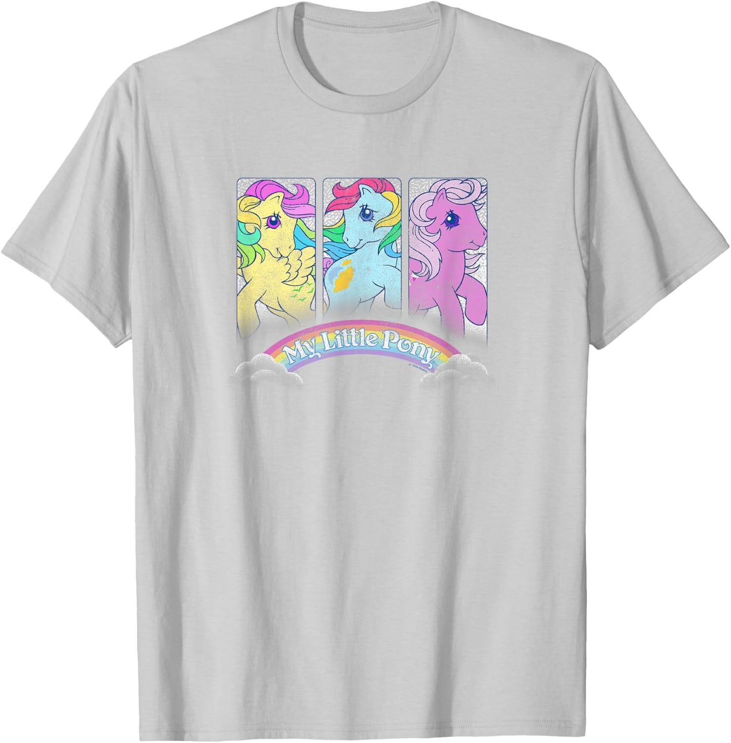 My Little Pony Classic Group Shot Retro Rainbow Box Up T-Shirt - T-Shirt | Ash
