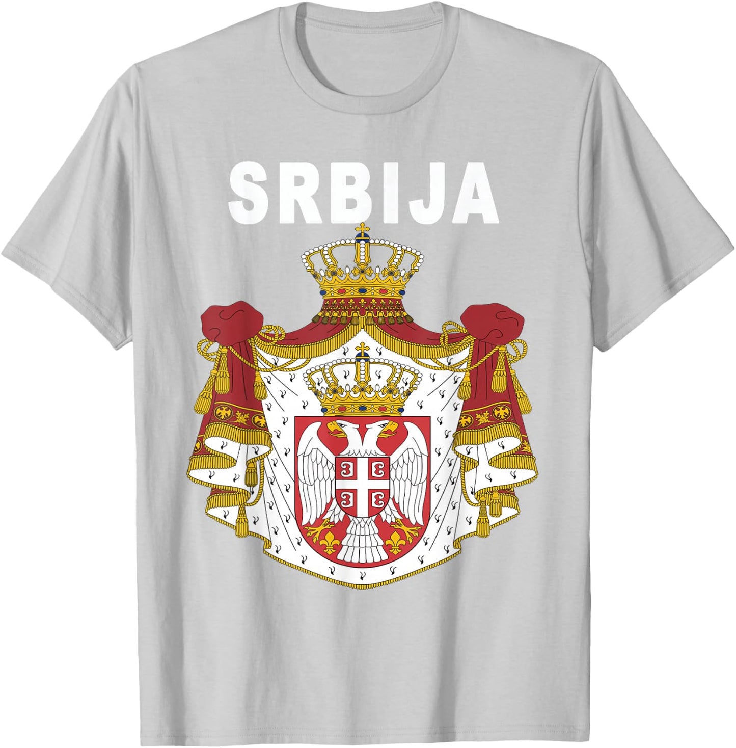 Serbian Srbija National Emblem T-Shirt - T-Shirt | Ash