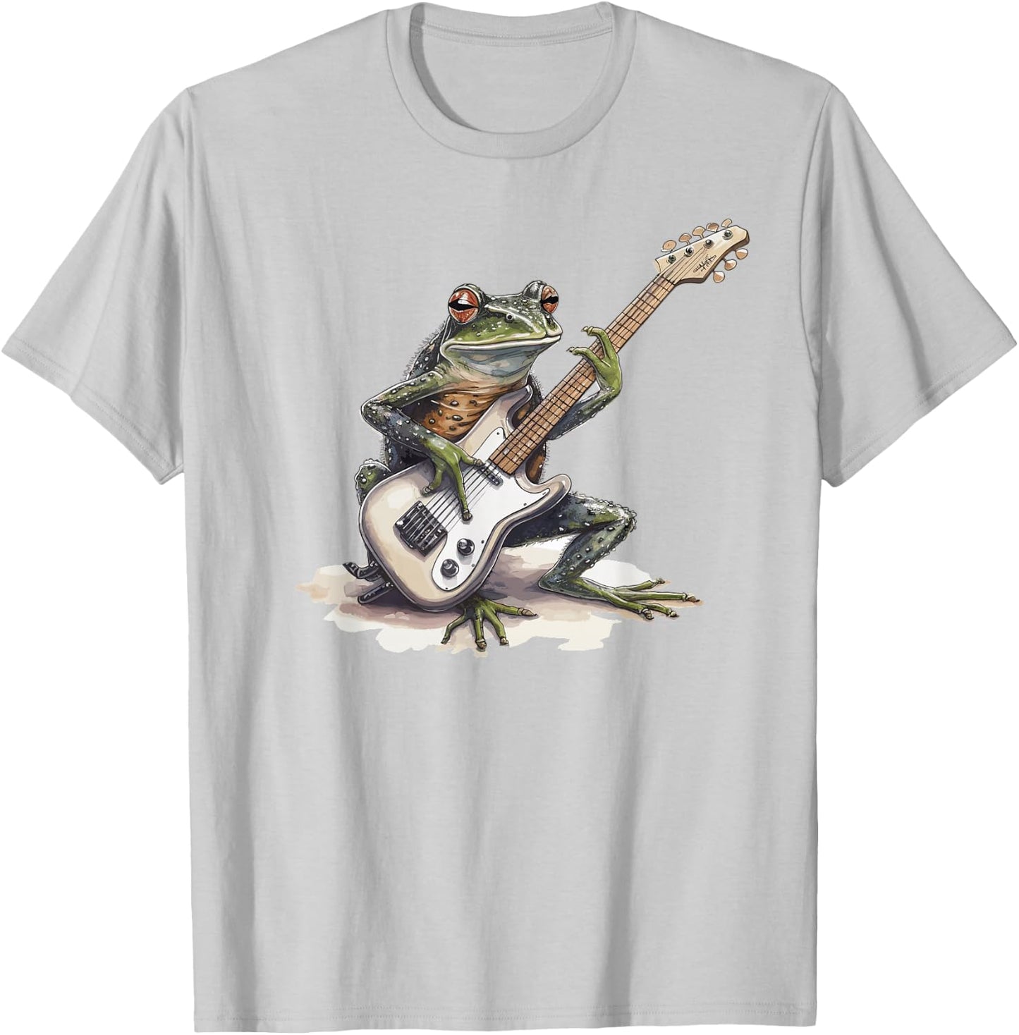Frog Playing Guitar T-Shirt - T-Shirt | Ash