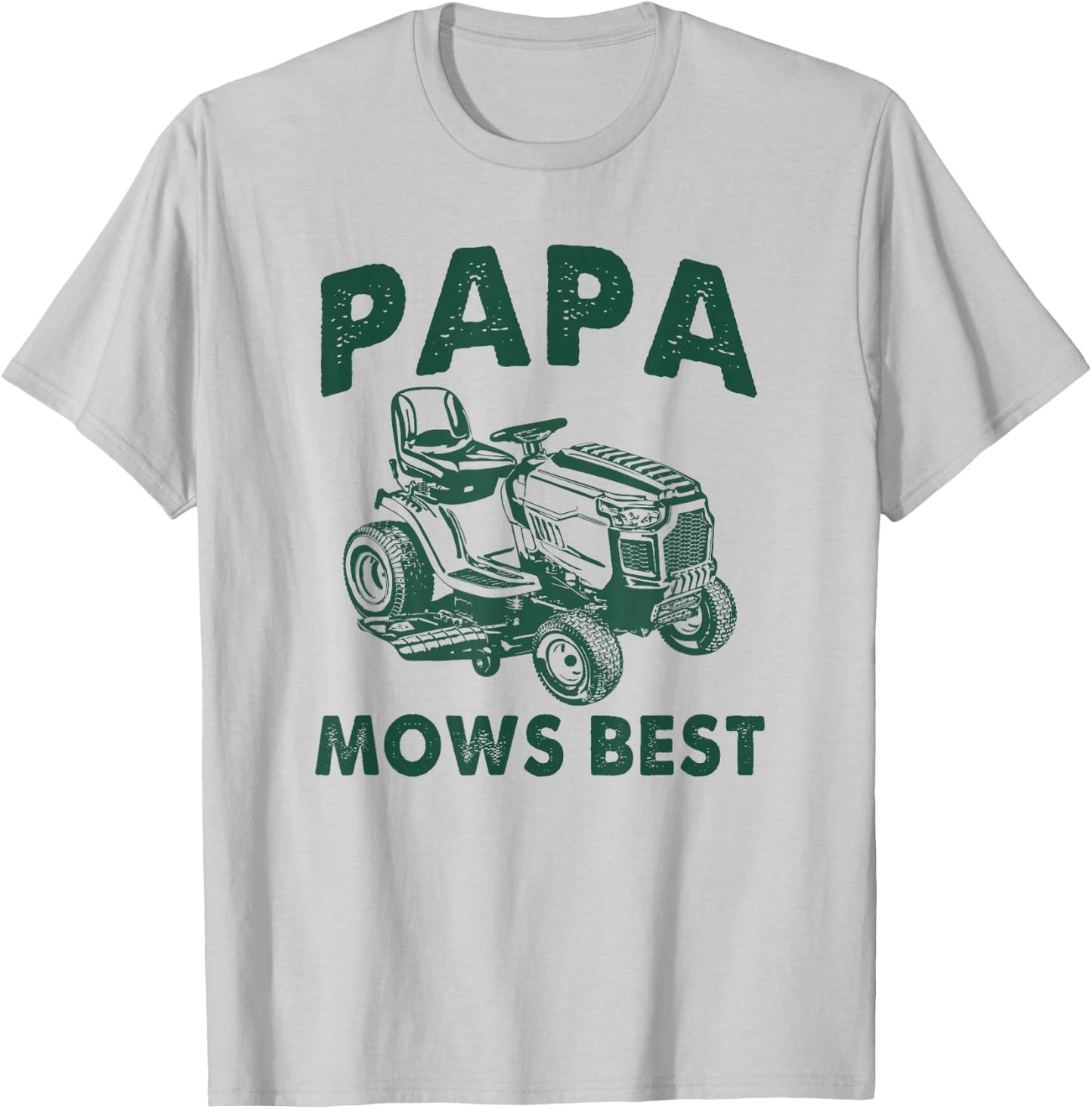 Papa Mows Best Riding Mower Retro Mowing Dad Father's Day T-Shirt - T-Shirt | Ash