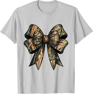 Camo Coquette Bow Duck Hunting Hunt Mom Camouflage Women T-Shirt - T-Shirt | Ash