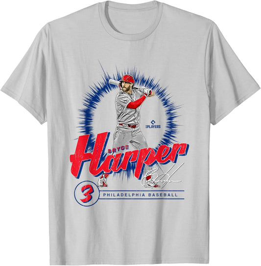 Bryce Harper | Philadelphia MLB Baseball Players| MLBBHA305N T-Shirt - T-Shirt | Ash