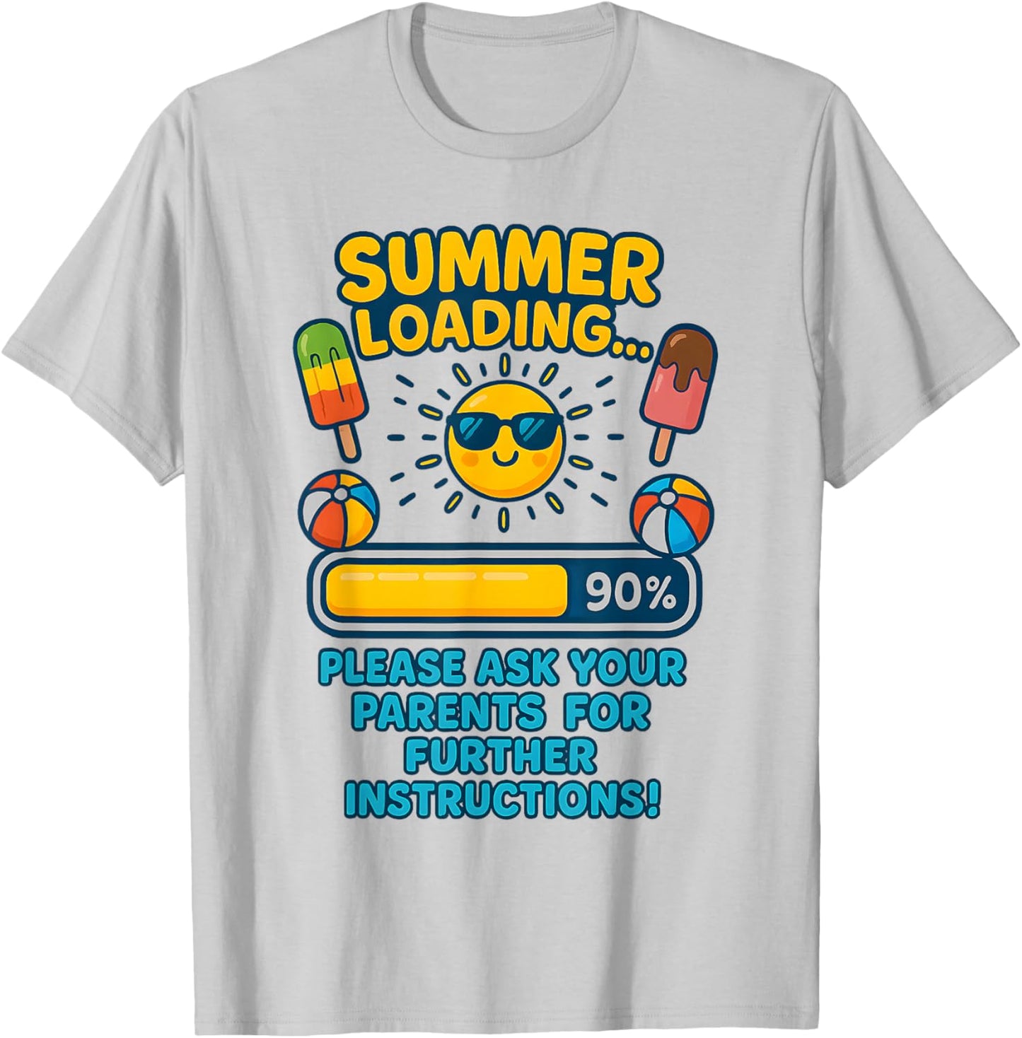Teacher Summer School Break Vacation Loading Last Day School T-Shirt - T-Shirt | Ash