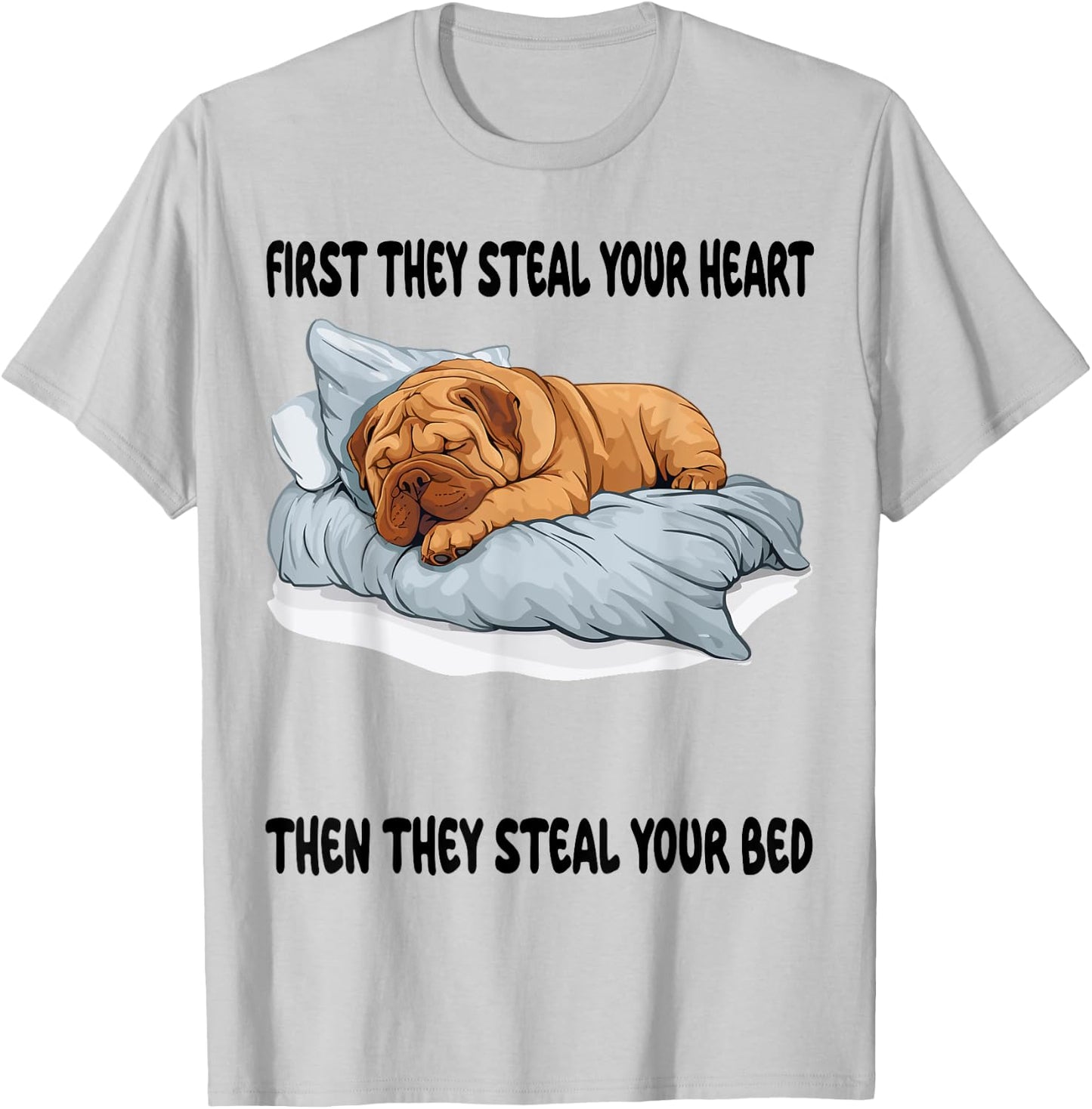 Chinese Shar Pei Sleeping Pajamas Nightgown T-Shirt - T-Shirt | Ash