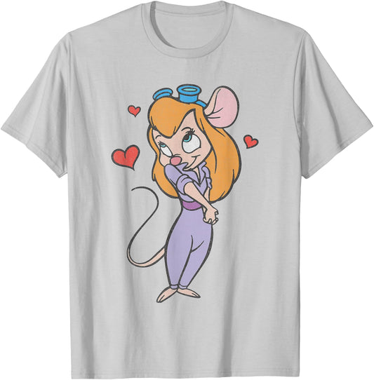 Disney Chip 'n' Dale Rescue Rangers Gadget Hackwrench Love T-Shirt - T-Shirt | Ash