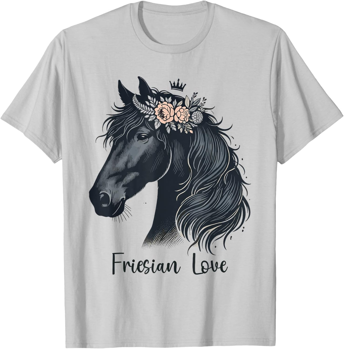 Friesian Horse Lover Majestic Friesian Horse Riding T-Shirt - T-Shirt | Ash