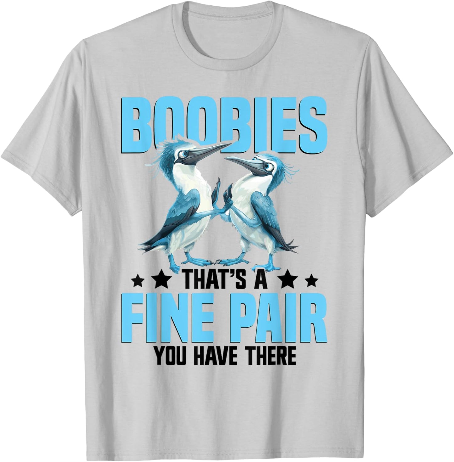 Blue Footed Booby Lover Boobie Bird Plush Blue Foot Booty T-Shirt - T-Shirt | Ash