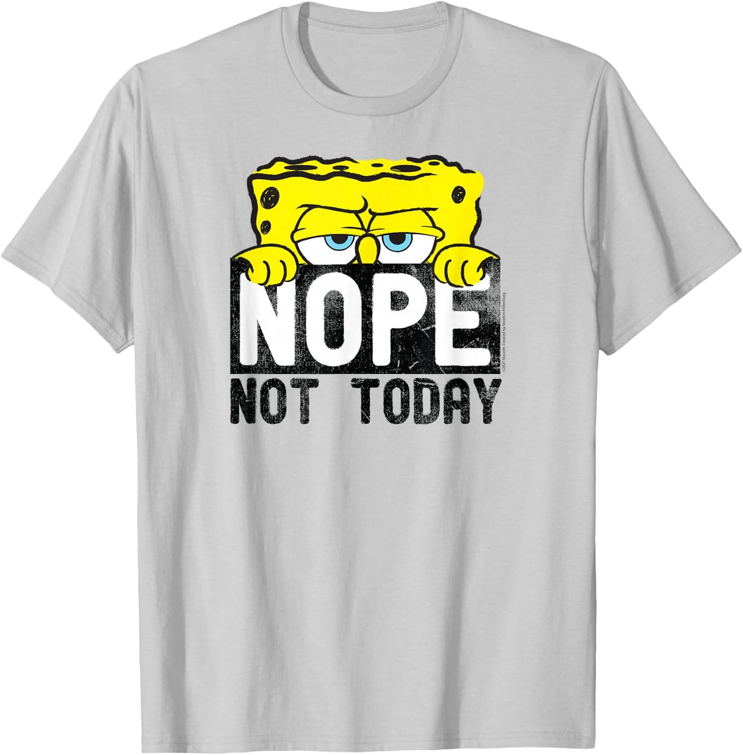 SpongeBob SquarePants - Nope Not Today T-Shirt - T-Shirt | Ash