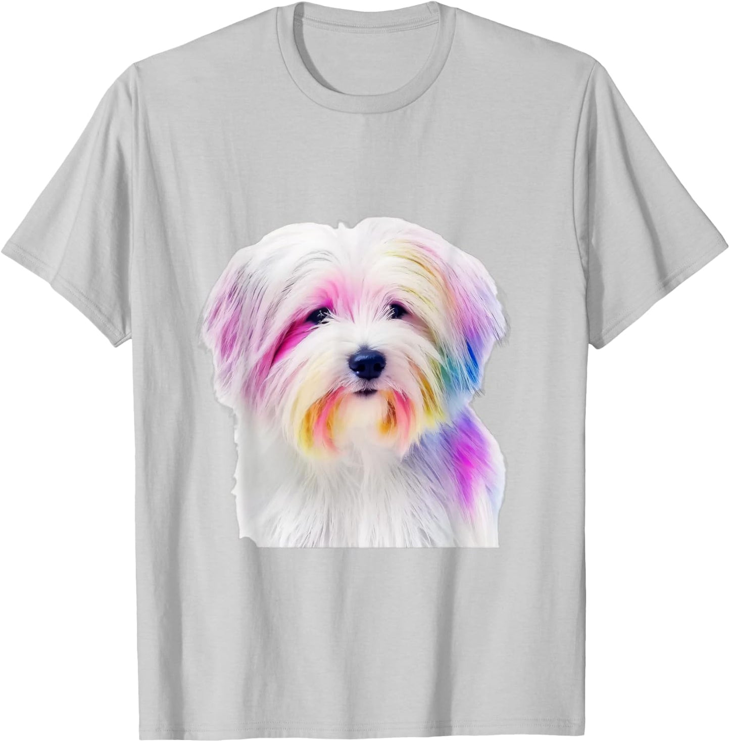 Coton De Tulear Dog Colorful Watercolor Dog T-Shirt - T-Shirt | Ash