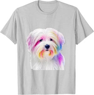 Coton De Tulear Dog Colorful Watercolor Dog T-Shirt - T-Shirt | Ash